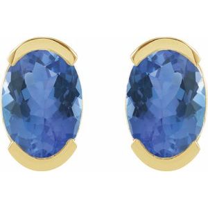 Half-Bezel Solitaire Stud Earrings