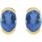 Half-Bezel Solitaire Stud Earrings