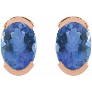 Half-Bezel Solitaire Stud Earrings