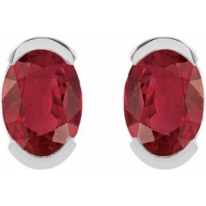 Half-Bezel Solitaire Stud Earrings