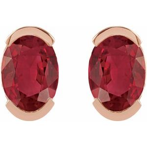 Half-Bezel Solitaire Stud Earrings
