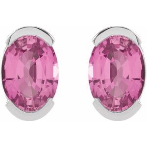 Half-Bezel Solitaire Stud Earrings