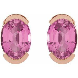 Half-Bezel Solitaire Stud Earrings