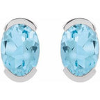 Half-Bezel Solitaire Stud Earrings