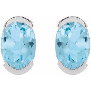 Half-Bezel Solitaire Stud Earrings