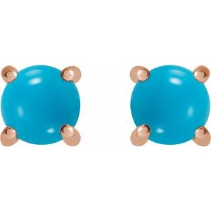 Round 4-Prong Cabochon Earrings