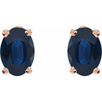 Oval 4-Prong Lightweight Stud Earrings