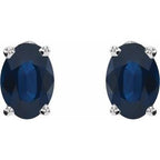Oval 4-Prong Lightweight Stud Earrings