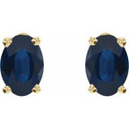 Oval 4-Prong Lightweight Stud Earrings