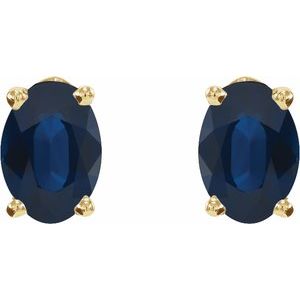 Oval 4-Prong Lightweight Stud Earrings
