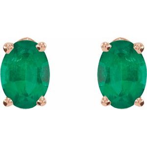 Oval 4-Prong Lightweight Stud Earrings