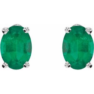 Oval 4-Prong Lightweight Stud Earrings