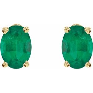 Oval 4-Prong Lightweight Stud Earrings