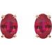 Oval 4-Prong Lightweight Stud Earrings