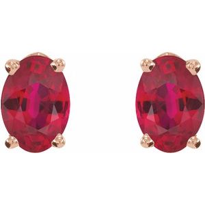 Oval 4-Prong Lightweight Stud Earrings
