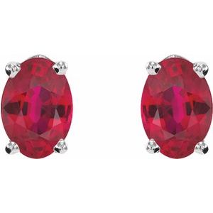 Oval 4-Prong Lightweight Stud Earrings