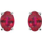 Oval 4-Prong Lightweight Stud Earrings