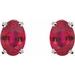 Oval 4-Prong Lightweight Stud Earrings
