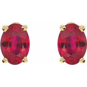 Oval 4-Prong Lightweight Stud Earrings