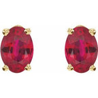 Oval 4-Prong Lightweight Stud Earrings