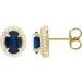 Oval 4-Claw Prong Pre-Notched Halo-Style Earrings