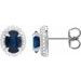 Oval 4-Claw Prong Pre-Notched Halo-Style Earrings