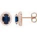 Oval 4-Claw Prong Pre-Notched Halo-Style Earrings