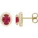 Oval 4-Claw Prong Pre-Notched Halo-Style Earrings