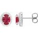 Oval 4-Claw Prong Pre-Notched Halo-Style Earrings