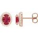 Oval 4-Claw Prong Pre-Notched Halo-Style Earrings