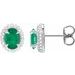 Oval 4-Claw Prong Pre-Notched Halo-Style Earrings