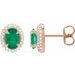 Oval 4-Claw Prong Pre-Notched Halo-Style Earrings
