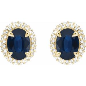 Oval 4-Claw Prong Pre-Notched Halo-Style Earrings
