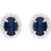 Oval 4-Claw Prong Pre-Notched Halo-Style Earrings