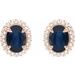 Oval 4-Claw Prong Pre-Notched Halo-Style Earrings