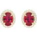 Oval 4-Claw Prong Pre-Notched Halo-Style Earrings