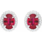Oval 4-Claw Prong Pre-Notched Halo-Style Earrings