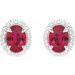 Oval 4-Claw Prong Pre-Notched Halo-Style Earrings