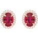 Oval 4-Claw Prong Pre-Notched Halo-Style Earrings