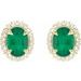 Oval 4-Claw Prong Pre-Notched Halo-Style Earrings