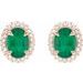 Oval 4-Claw Prong Pre-Notched Halo-Style Earrings