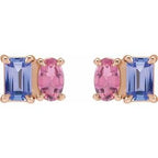 Two-Stone Stud Earrings