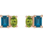 Two-Stone Stud Earrings