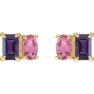 Two-Stone Stud Earrings