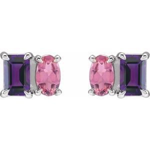 Two-Stone Stud Earrings