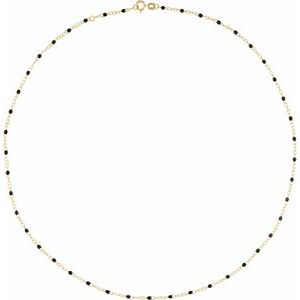 2 mm Enamel Bead Adjustable Chain