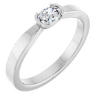 Half-Bezel Solitaire Ring