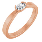 Half-Bezel Solitaire Ring