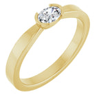 Half-Bezel Solitaire Ring
