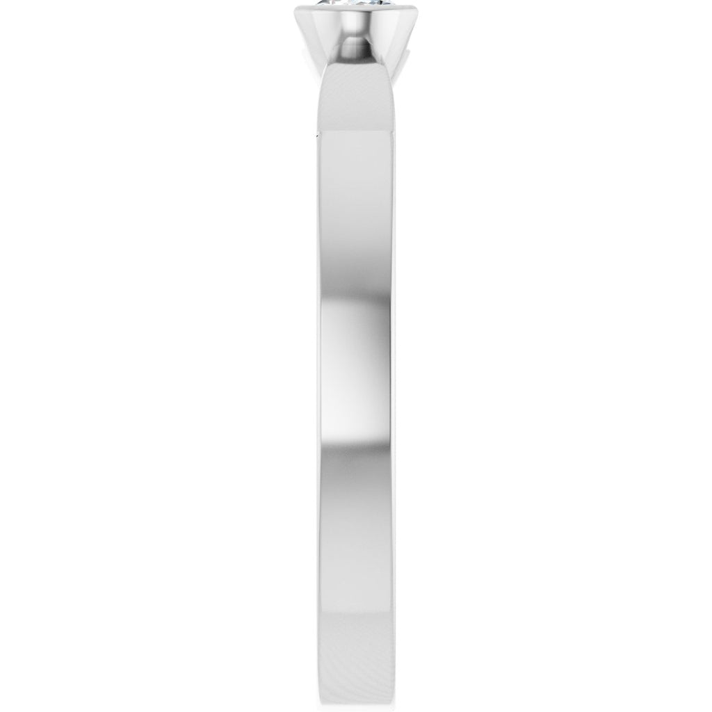 Half-Bezel Solitaire Ring
